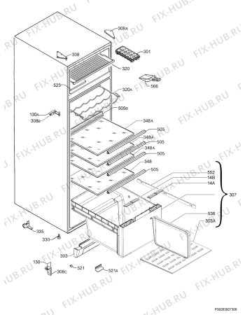 Взрыв-схема холодильника Aeg Electrolux S70398DT - Схема узла Housing 001